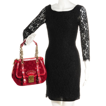 Louis Vuitton Monogram Velours Gracie MM Red 2 of 7