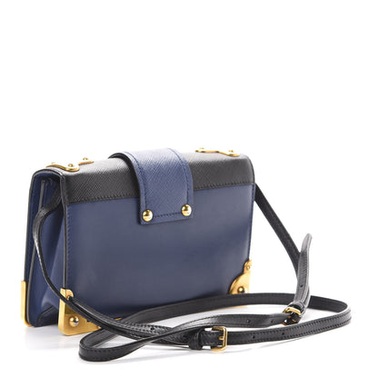 Prada City Calf Saffiano Astrology Cahier Bag Bluette Black 2 of 12