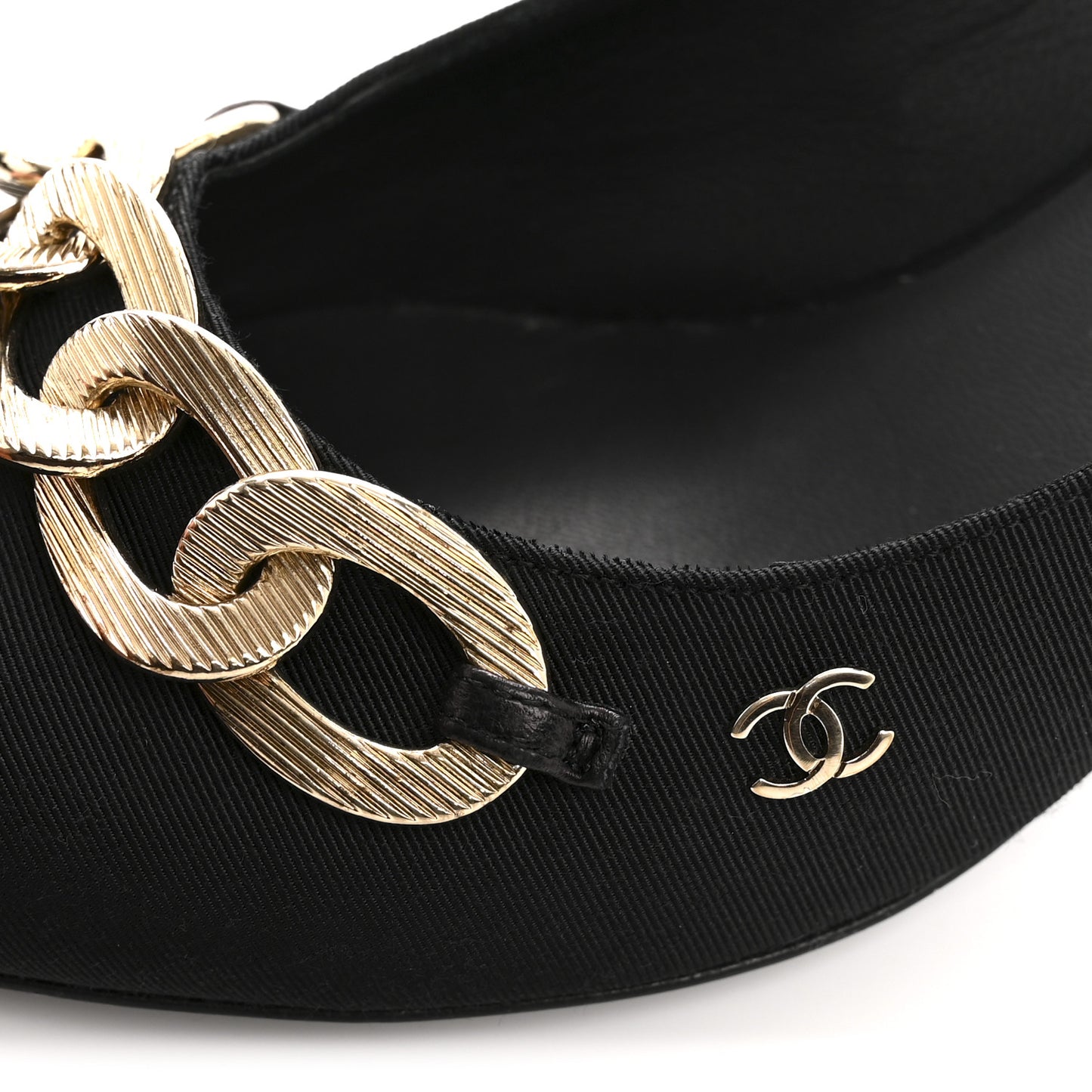 Nylon Lambskin Quilted Chain CC Pumps 37 Black