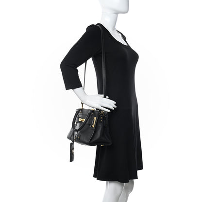Valentino Garavani Grained Calfskin Twist Lock My Rockstud Shoulder Bag Black 2 of 10