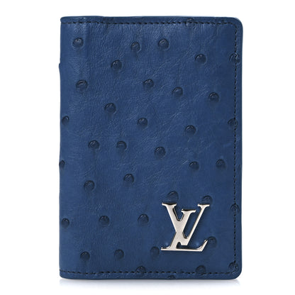 Louis Vuitton Ostrich Pocket Organizer Bleu Atlantique 1 of 6