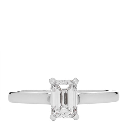 Tiffany Platinum Diamond 1.01ct Emerald Cut Solitaire Engagement Ring 56 7.75 1 of 7