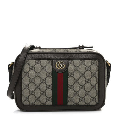 Gucci GG Supreme Monogram Web Small Ophidia Top Handle Shoulder Bag Brown 1 of 10