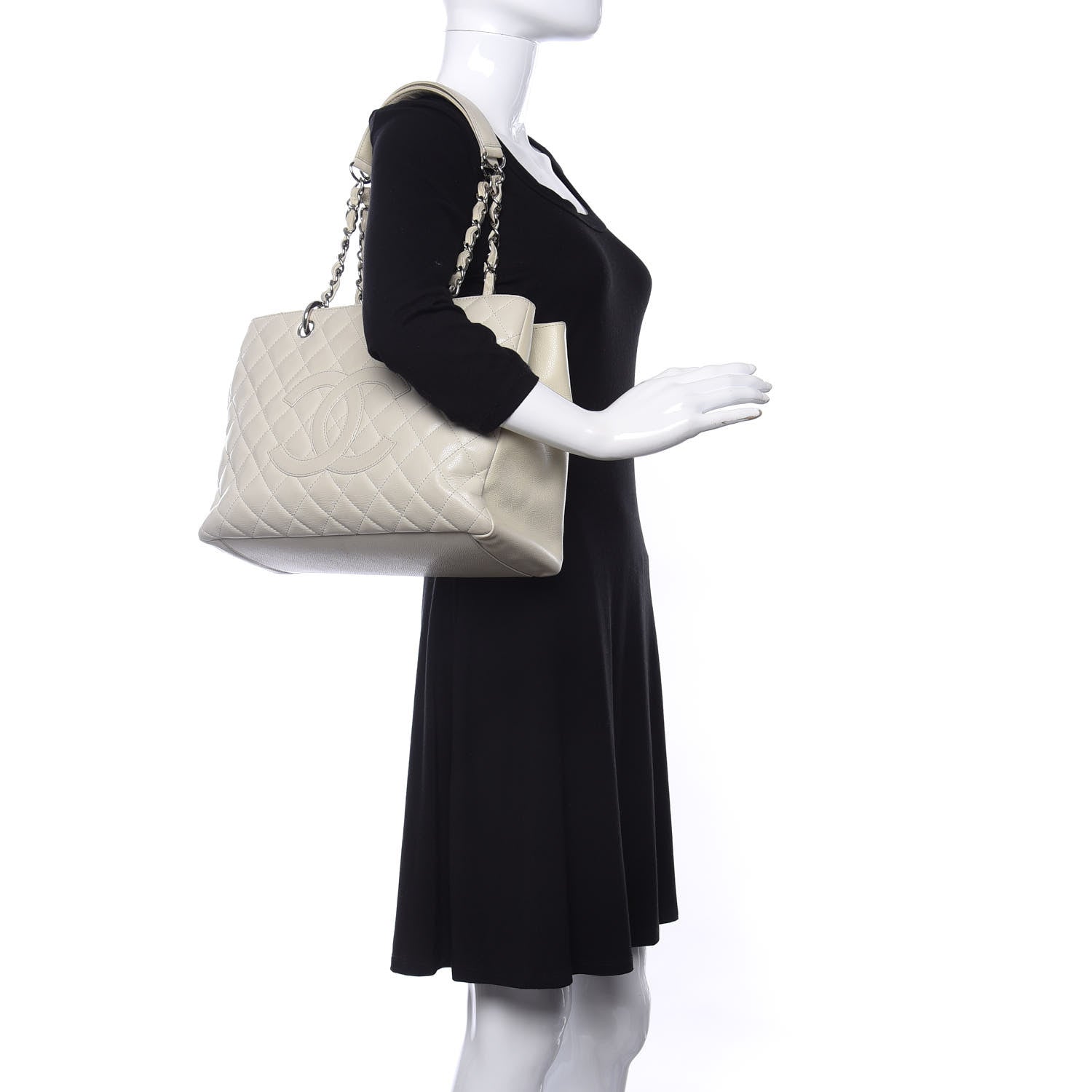 Chanel Caviar Quilted Grand Shopping Tote GST White 2 of 11
