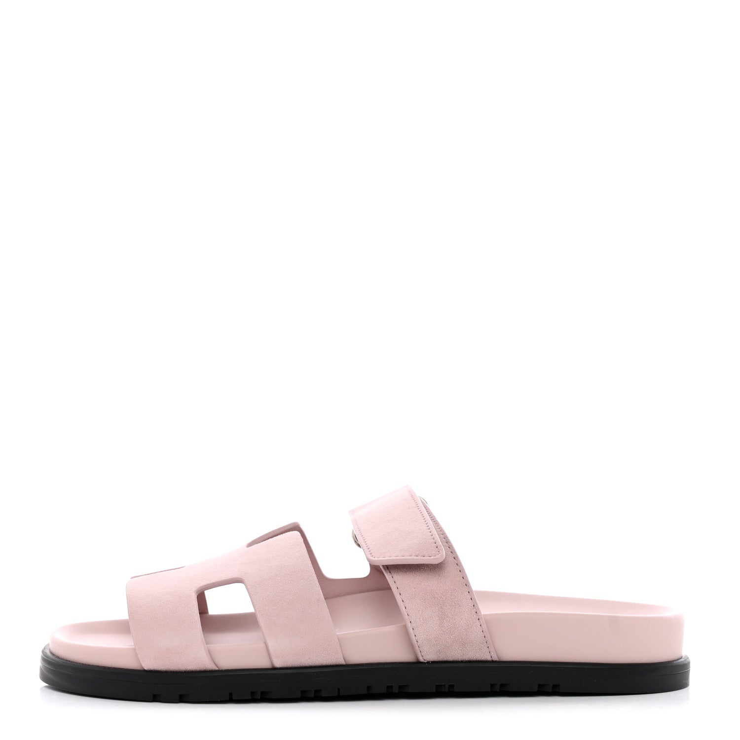 Hermes Suede Goatskin Womens Chypre Sandals 39 Rose Porcelaine 1 of 9