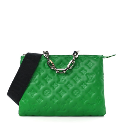 Louis Vuitton Lambskin Embossed Monogram Coussin PM LV Motion Green 1 of 15