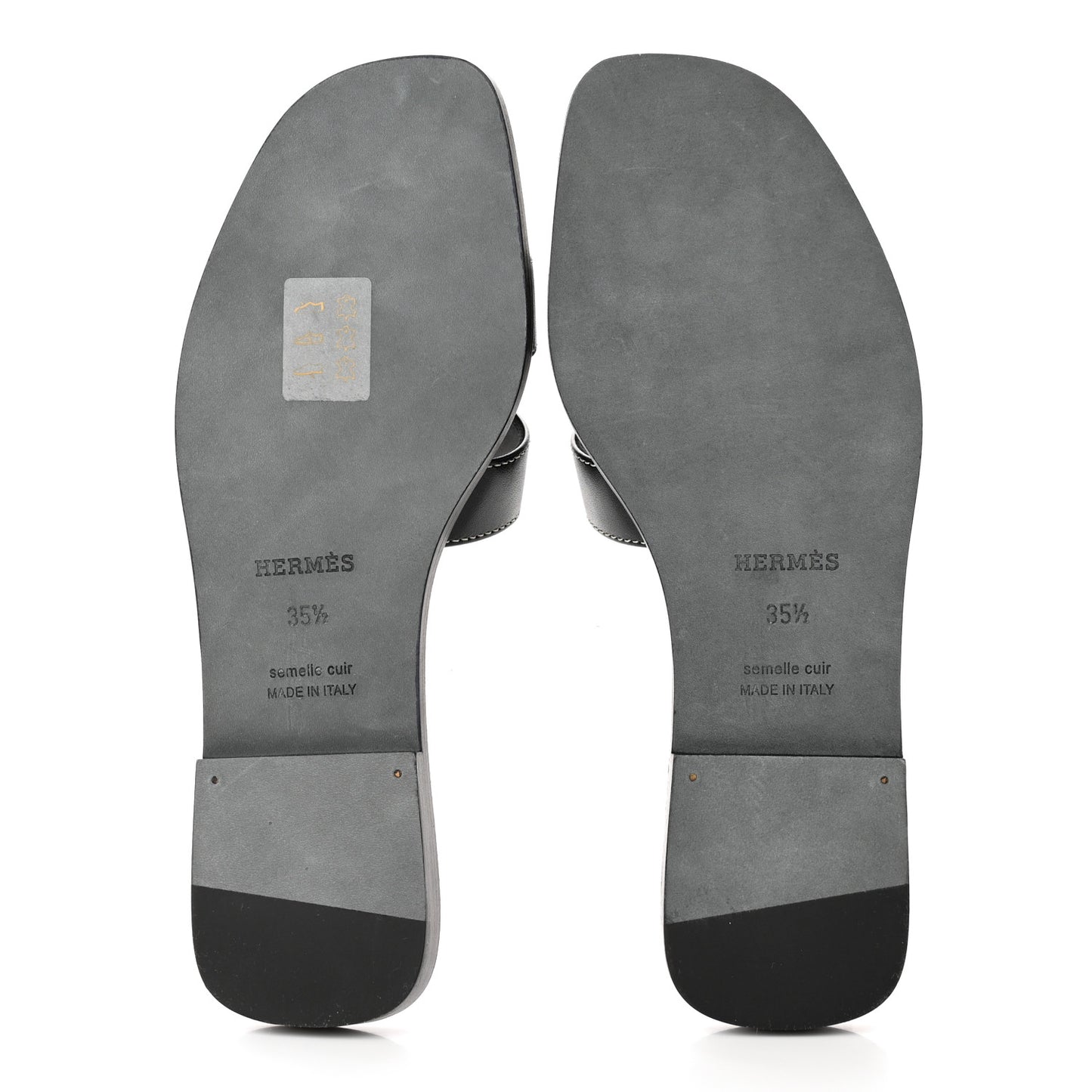 Box Calfskin Oran Sandals 35.5 Black