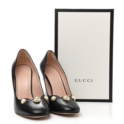 Gucci Calfskin Pearl Embellished Pumps 40 Black 14 of 14