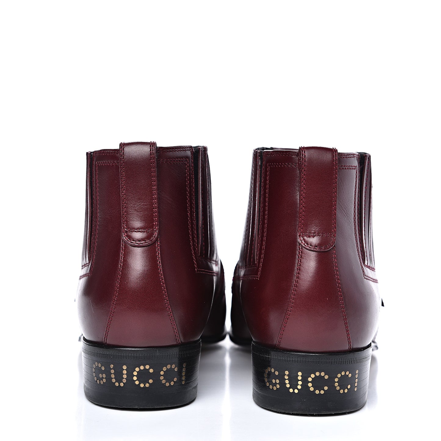 New Waxed Calfskin Womens G Medallion Toe Ankle Boots 37 Red Bordeaux