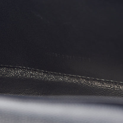 Saint Laurent Grain De Poudre Matelasse Chevron Monogram Chain Wallet Deep Marine 8 of 9