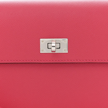 Hermes Madame Calfskin Kelly Pocket Long Wallet Rose Extreme 9 of 12