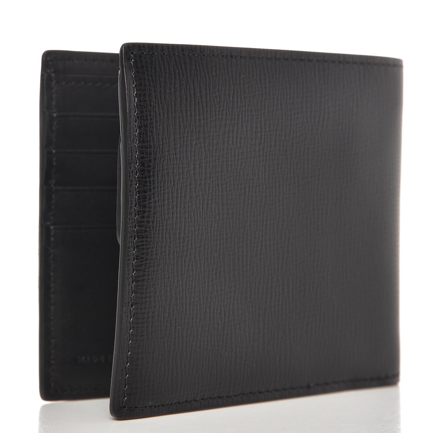 Grained Calfskin BBi-Fold Wallet Black