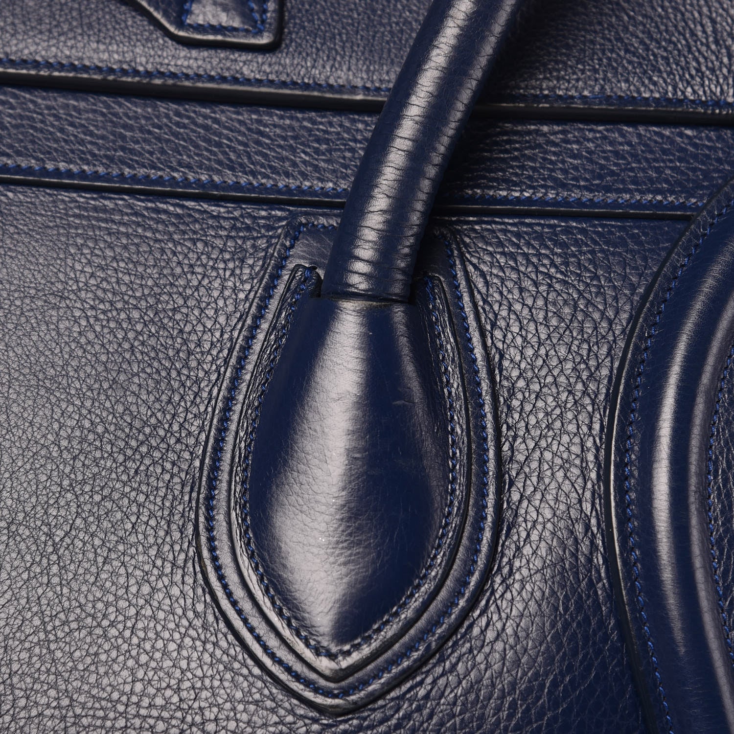 Celine Drummed Calfskin Mini Luggage Ink 12 of 14