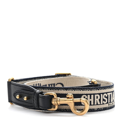 Christian Dior Canvas Embroidered Adjustable Shoulder Strap Black 1 of 4