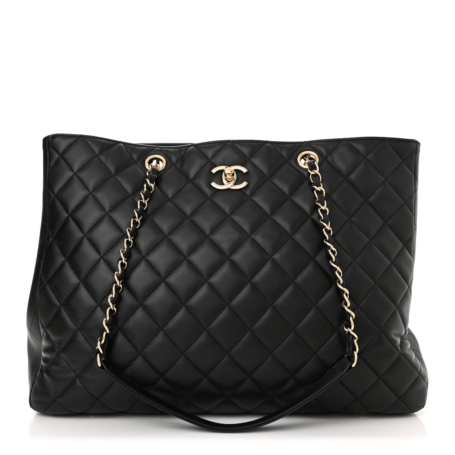Chanel Calfskin Quilted Large Classic Shopping Tote Black 1 of 12