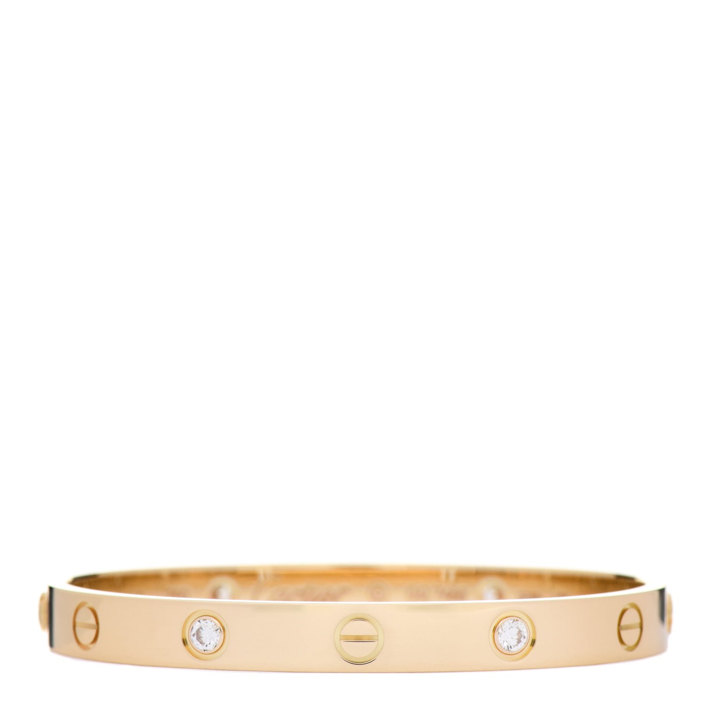 18K Yellow Gold 4 Diamond LOVE Bracelet 16