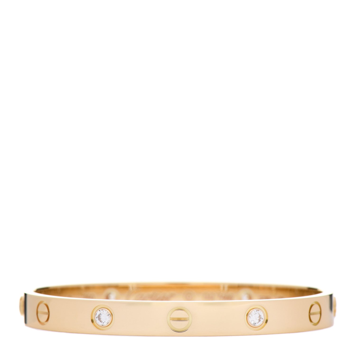 Cartier 18K Yellow Gold 4 Diamond LOVE Bracelet 16 1 of 6