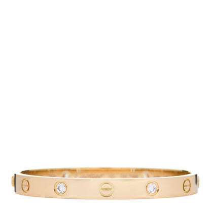 Cartier 18K Yellow Gold 4 Diamond LOVE Bracelet 16 1 of 6