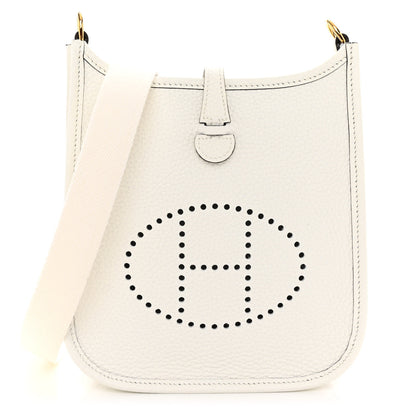Hermes Taurillon Clemence Evelyne TPM New White 1 of 9