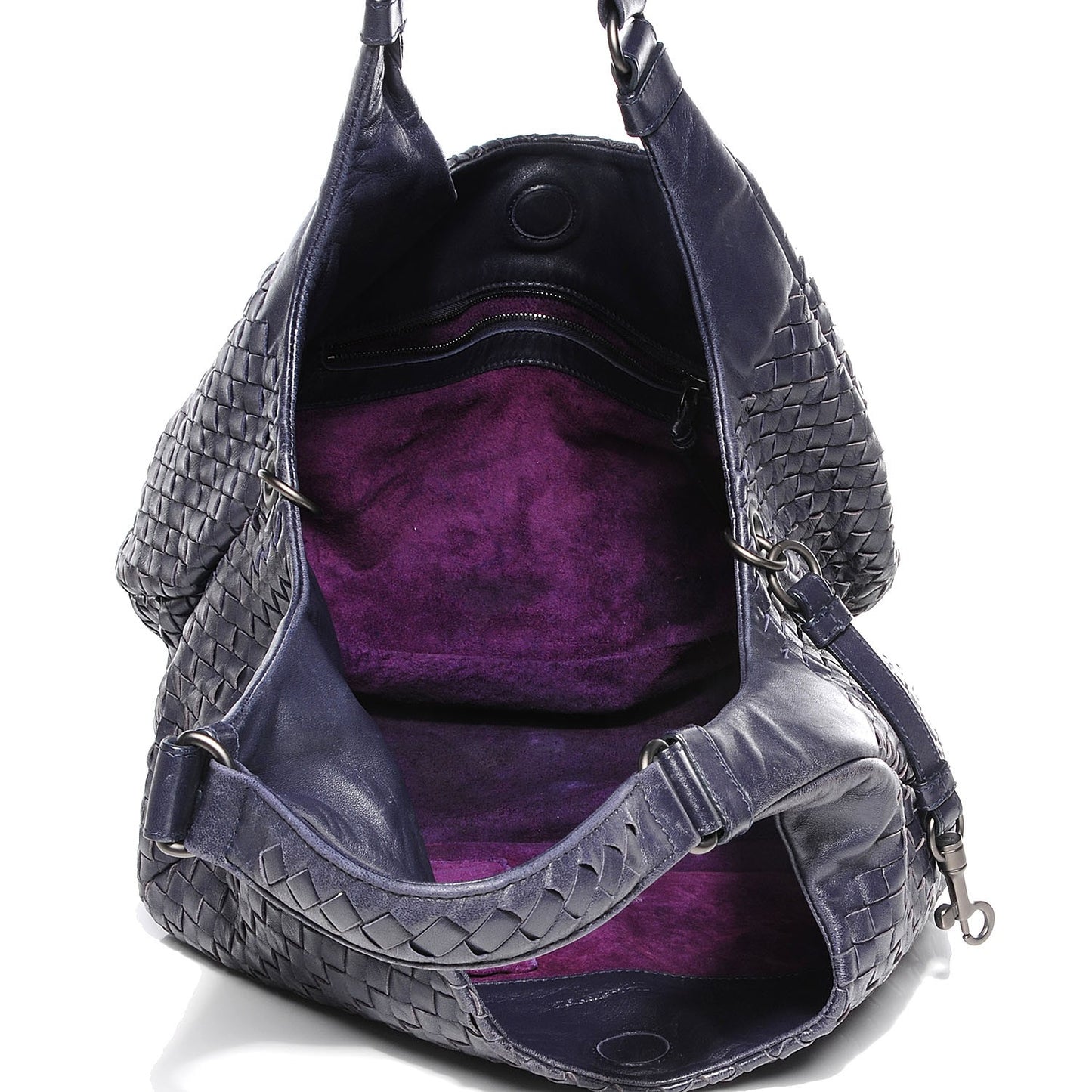 Nappa Intrecciato Medium Campana Hobo Ink