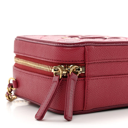 Chanel Caviar Quilted Small CC Filigree Vanity Case Burgundy 8 of 11
