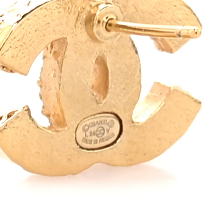 Chanel Metal Enamel CC Earrings Black Gold 4 of 4