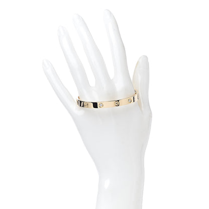 Cartier 18K Yellow Gold 4 Diamond LOVE Bracelet 17 2 of 6