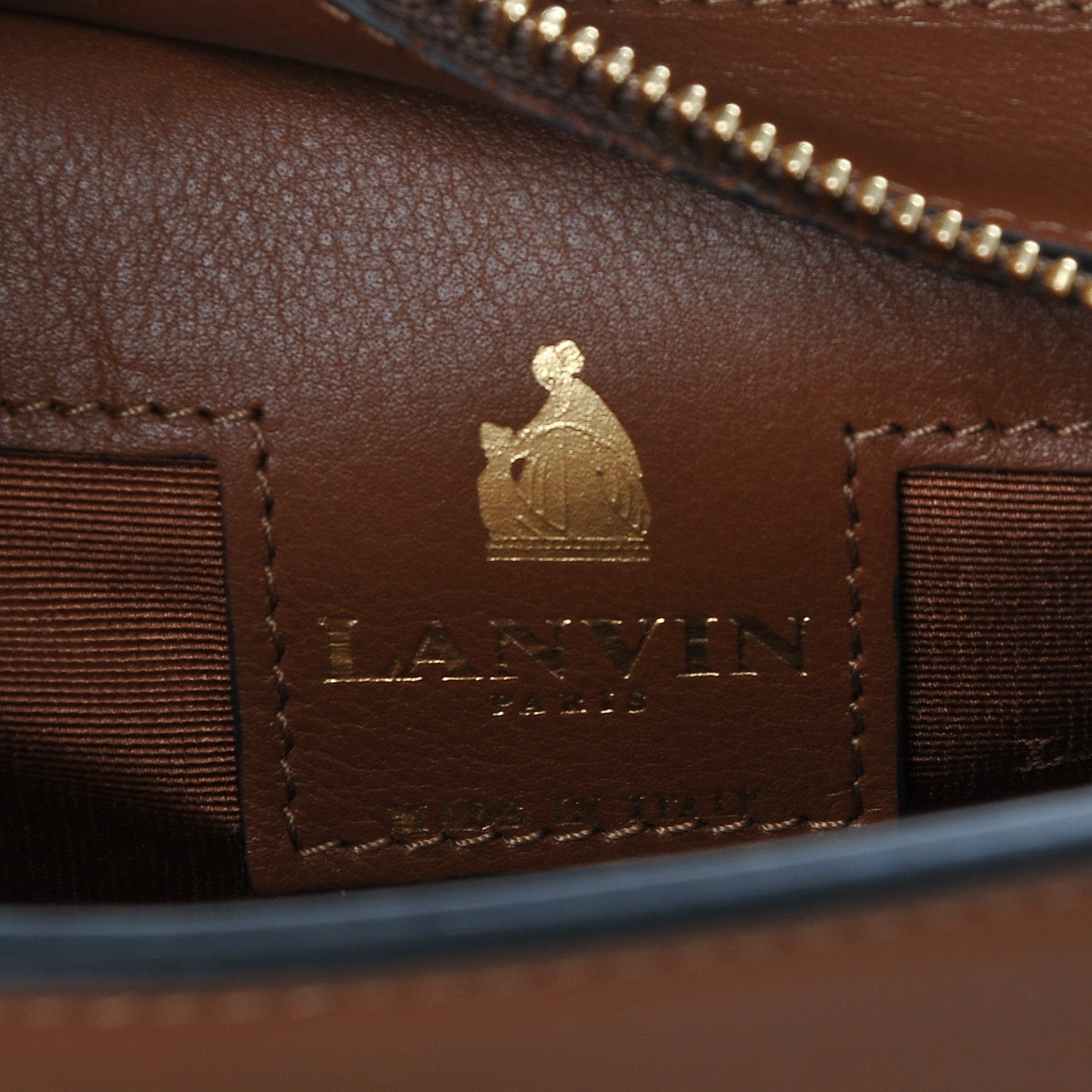 Lanvin Nomad Calfskin Box Shoulder Bag Camel 6 of 6