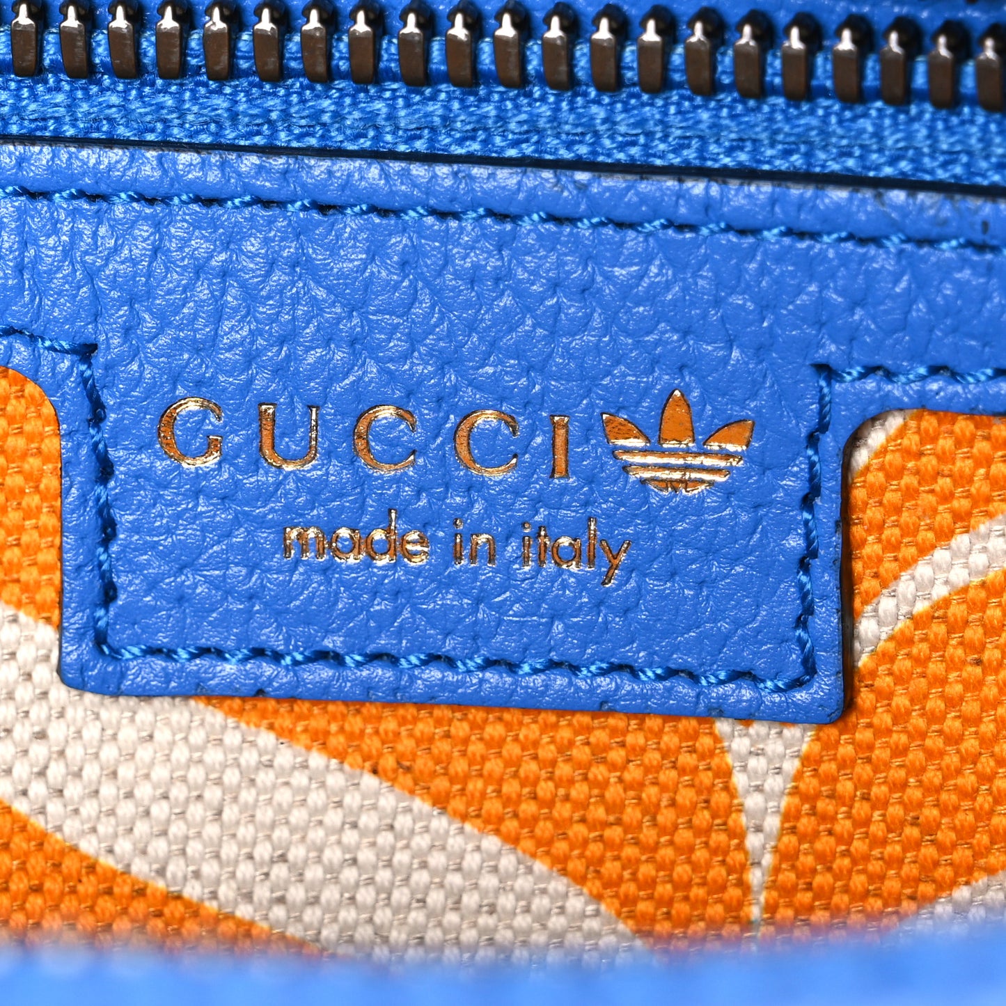 X ADIDAS Textured Dollar Calfskin Belt Bag Blue