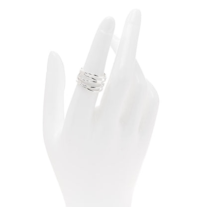 Tiffany Sterling Silver Elsa Peretti 5 Row Wave Ring 53 6.5 2 of 4