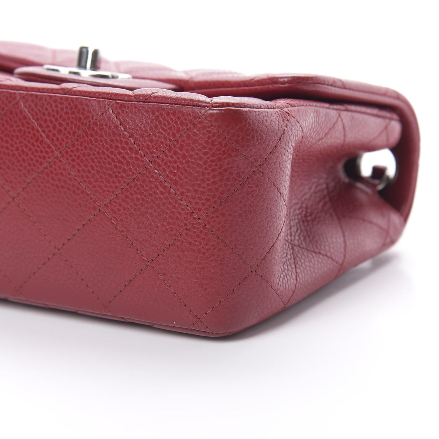 Caviar Quilted Mini Square Flap Red