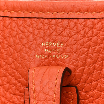 Hermes Taurillon Clemence Evelyne TPM Orange 6 of 10