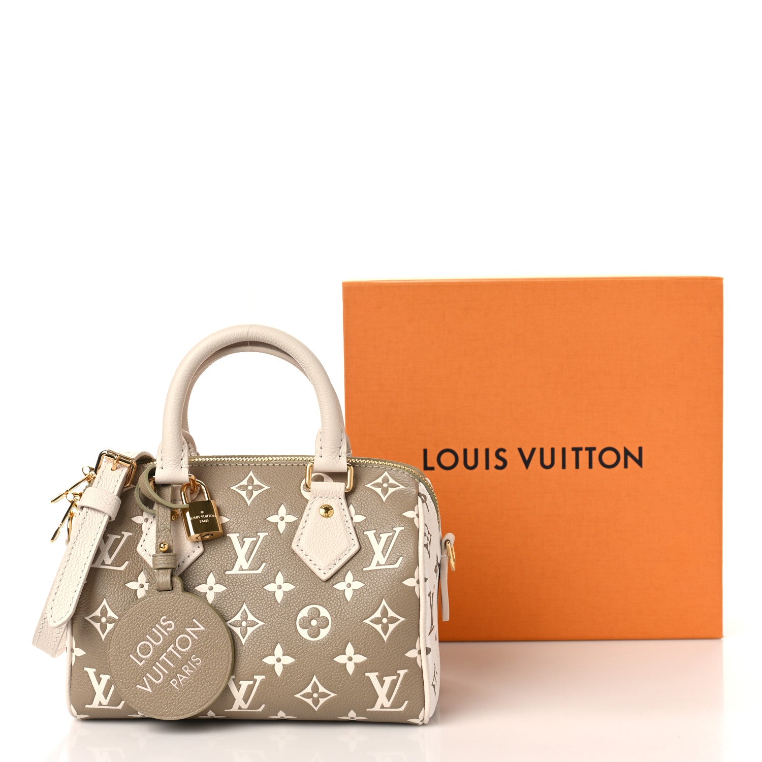Louis Vuitton Empreinte Monogram Spring in the City Speedy Bandouliere 20 Kaki Beige Cream 9 of 9