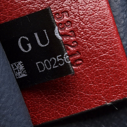 Gucci Suede Calfskin Large Rajah Chain Tote New Blue Romantic Cherry 7 of 13