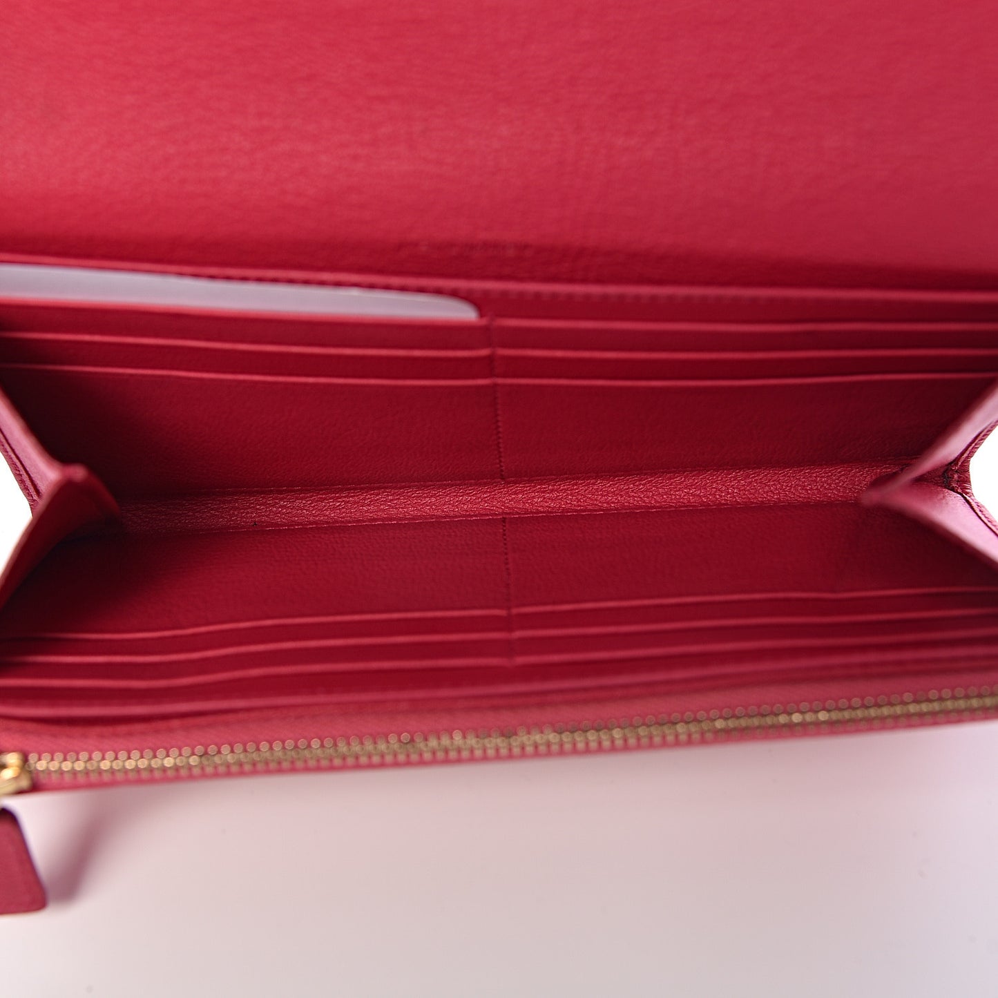 Goatskin Belle De Jour Flap Wallet Fuchsia