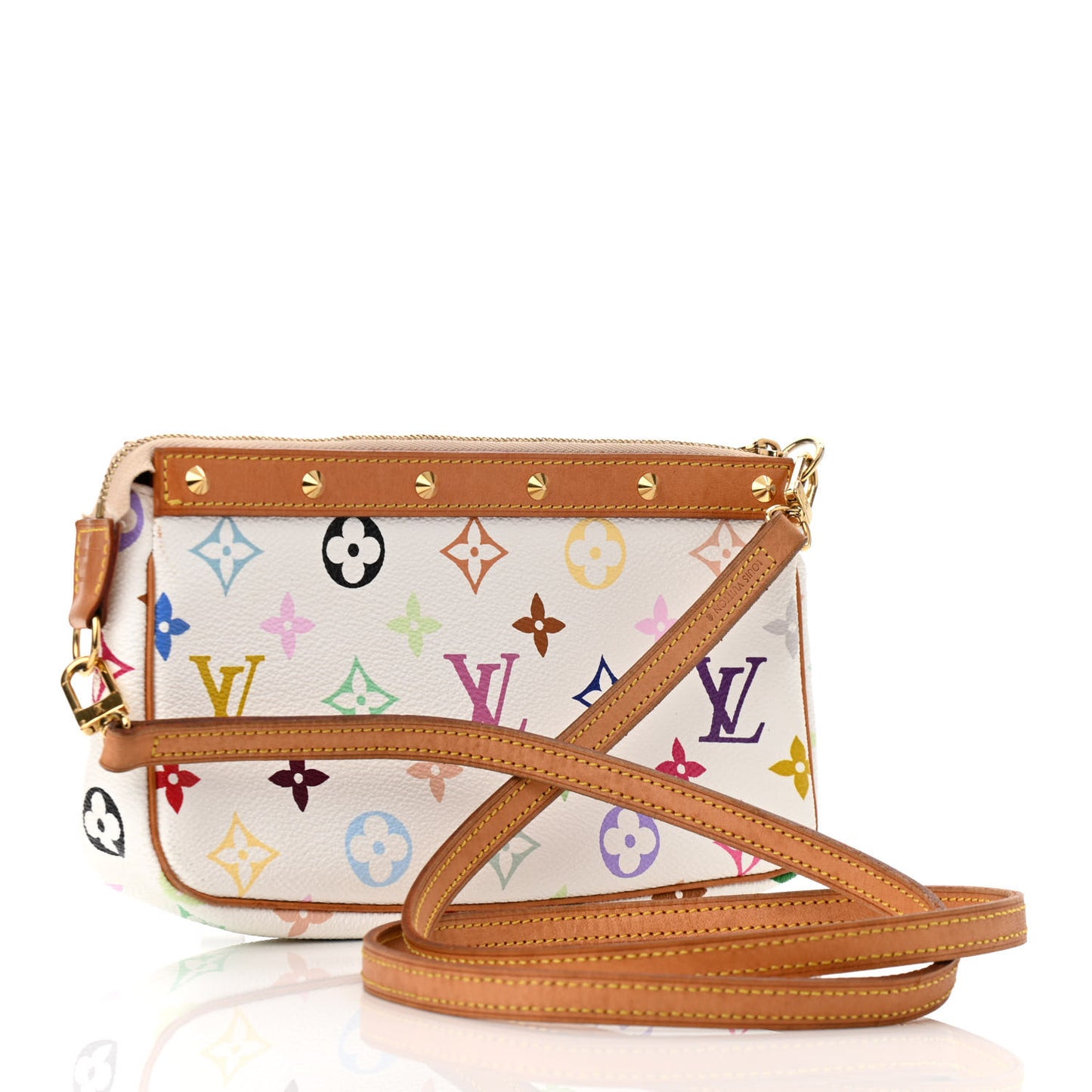 Monogram Multicolor Pochette Accessories White Long Strap