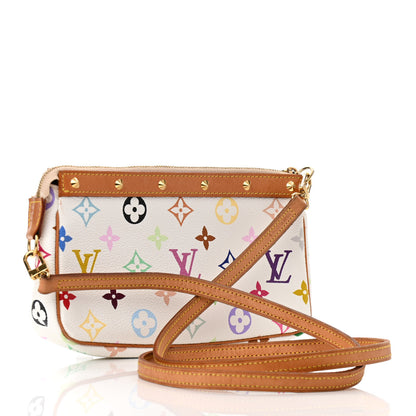 Louis Vuitton Monogram Multicolor Pochette Accessories White Long Strap 3 of 10