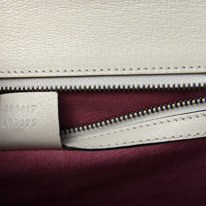 Gucci Calfskin Osiride Future Top Handle Bag Mystic White Hibiscus Red Black 9 of 12