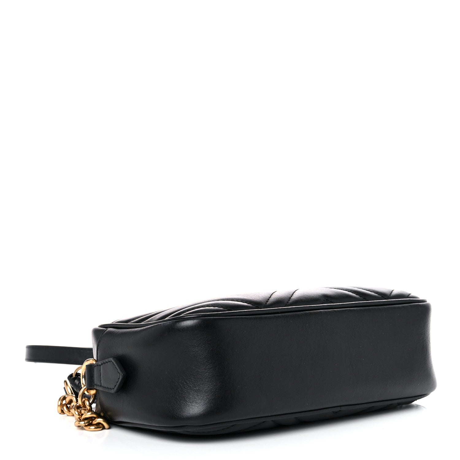 Gucci Calfskin Matelasse Small GG Marmont Chain Shoulder Bag Black 4 of 12
