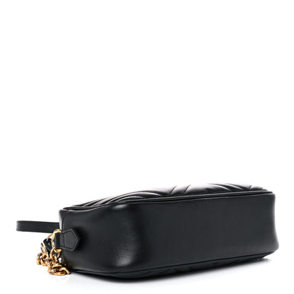 Gucci Calfskin Matelasse Small GG Marmont Chain Shoulder Bag Black 4 of 12