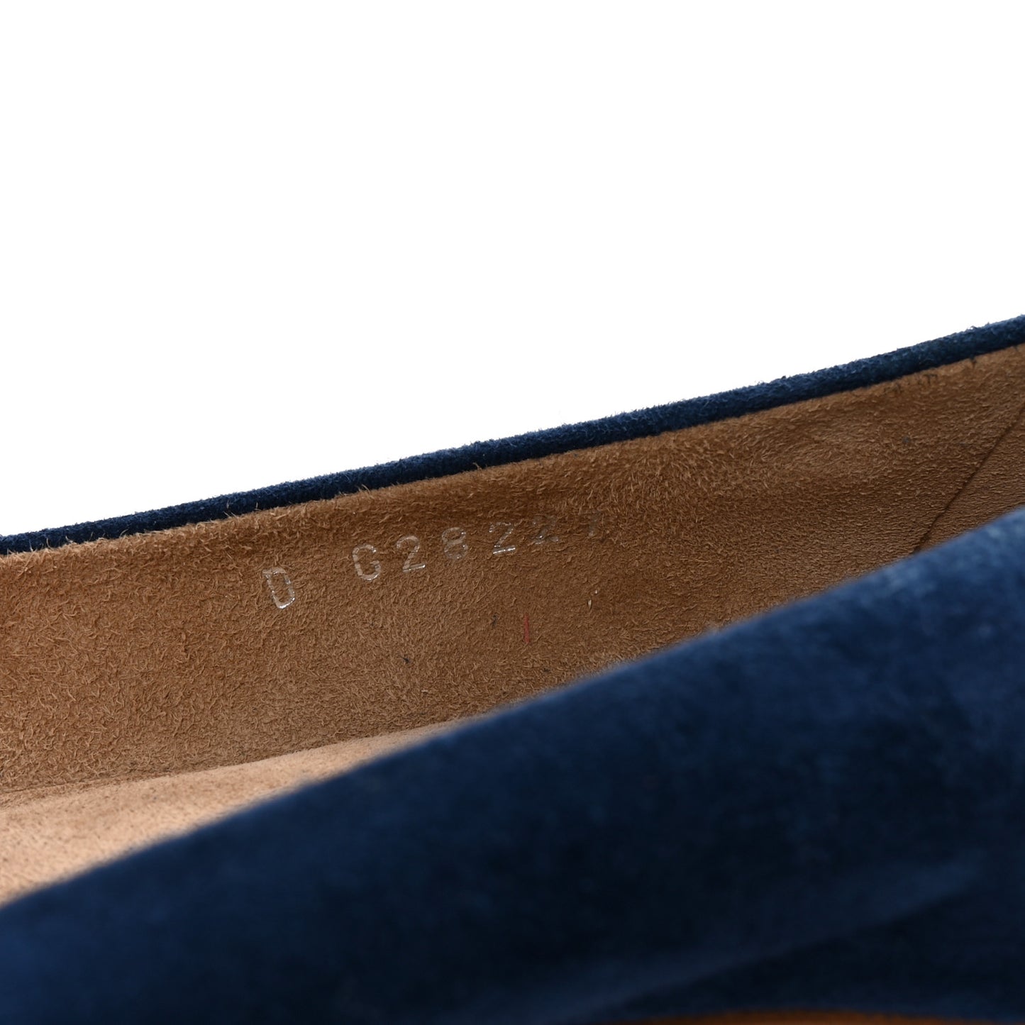 Suede Cap Toe CC Chain Ballerina Flats 40 Blue Black