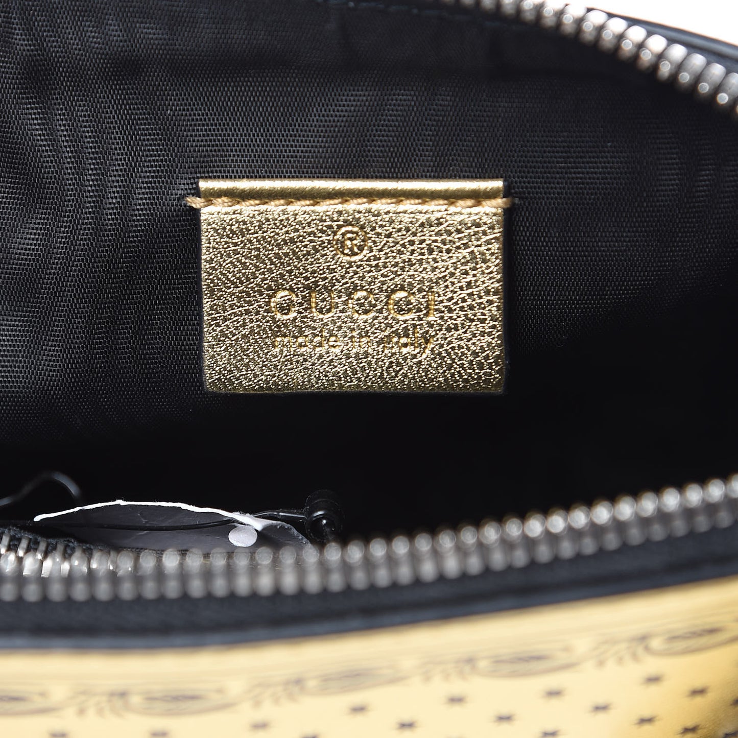 X SEGA Calfskin GUCCY Stars Mini Dome Shoulder Bag Gold