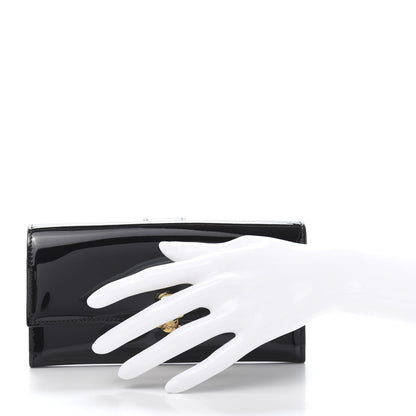 Alexander McQueen Patent Skull Continental Wallet Black 2 of 11