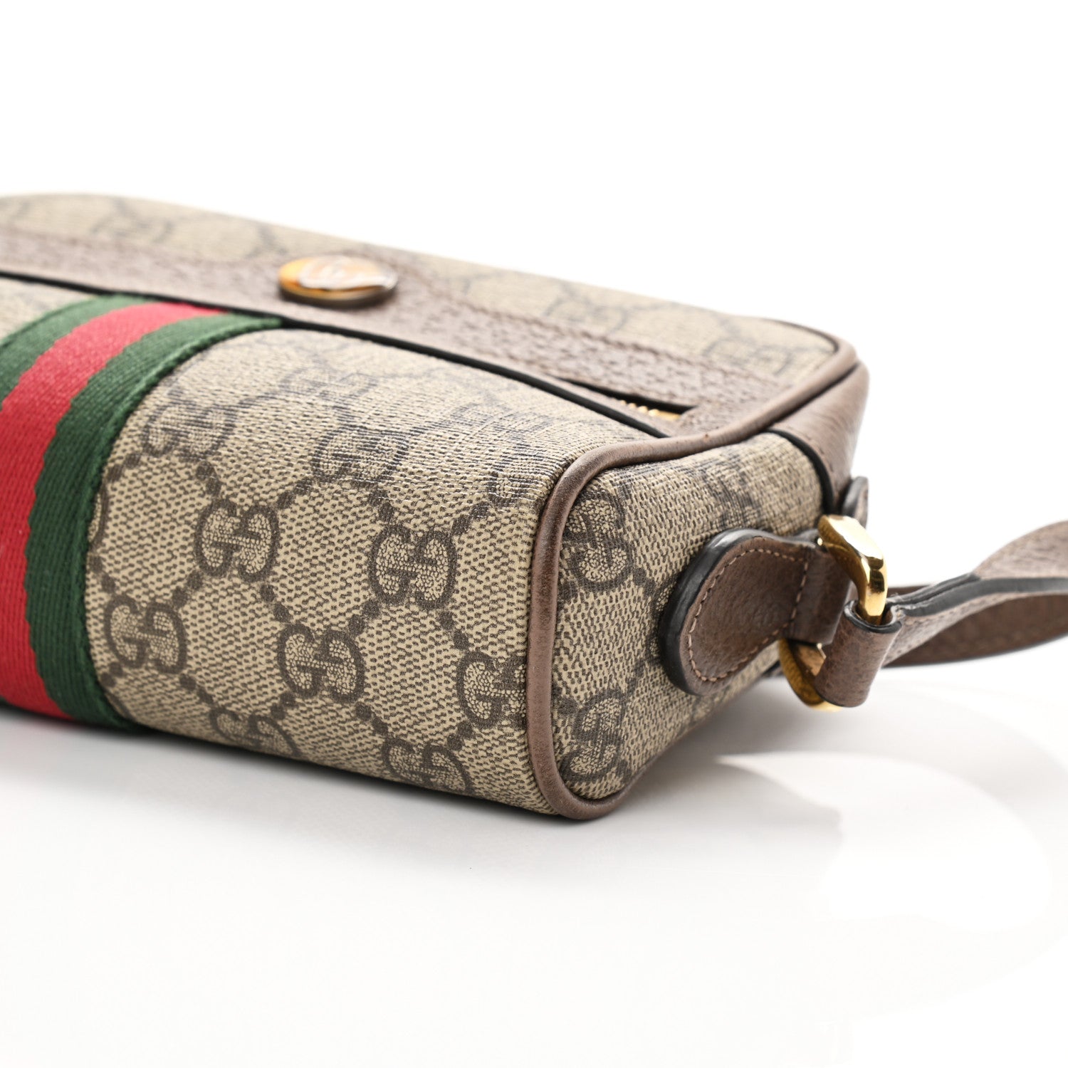 Gucci GG Supreme Monogram Web Mini Ophidia Shoulder Bag Brown 10 of 10