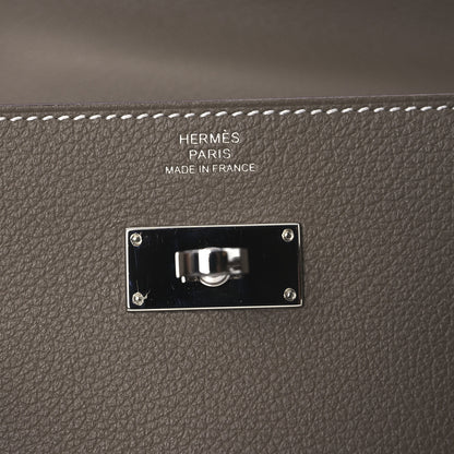 Hermes Evercolor Kelly Wallet To Go Etoupe 6 of 12