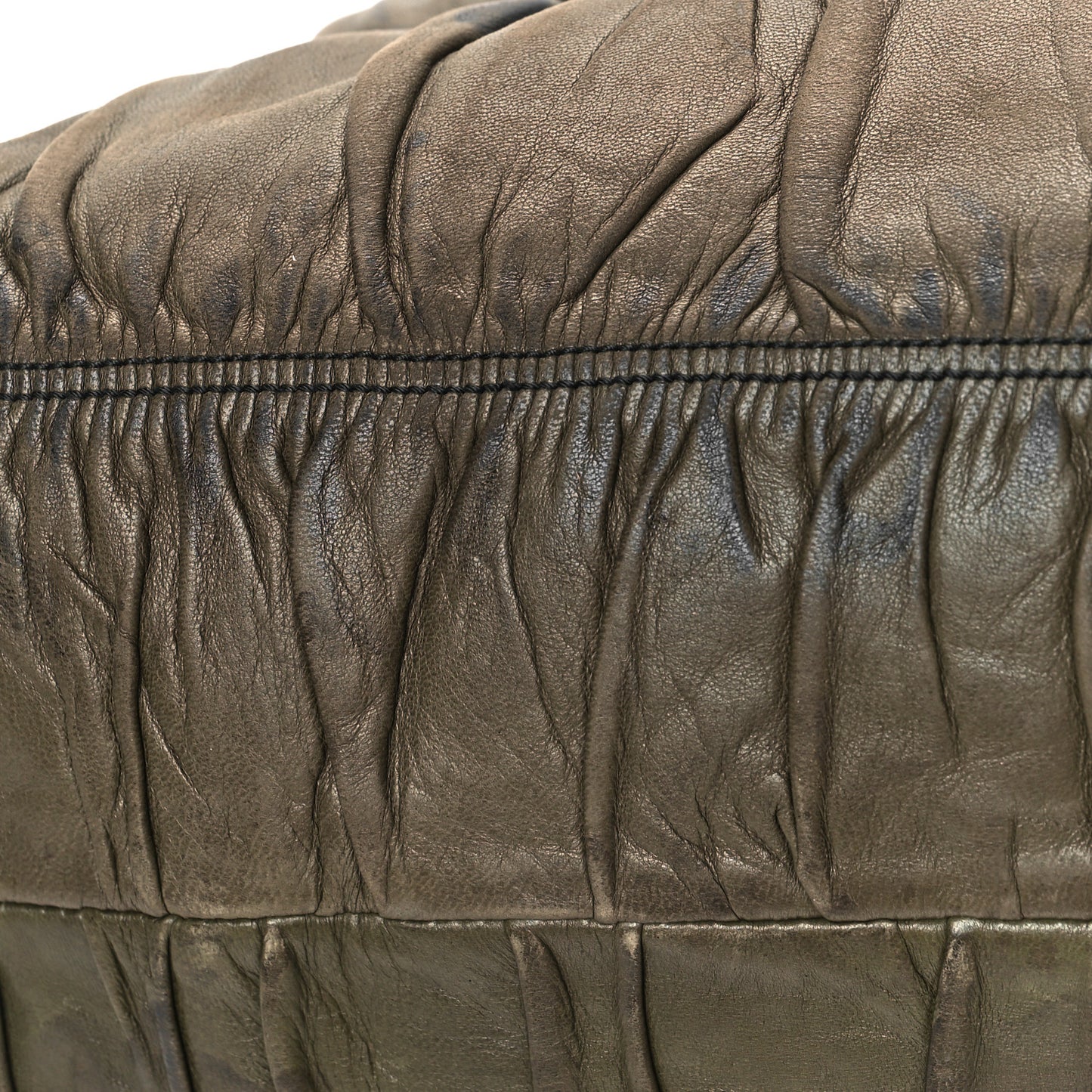 Nappa Gaufre Tote Green