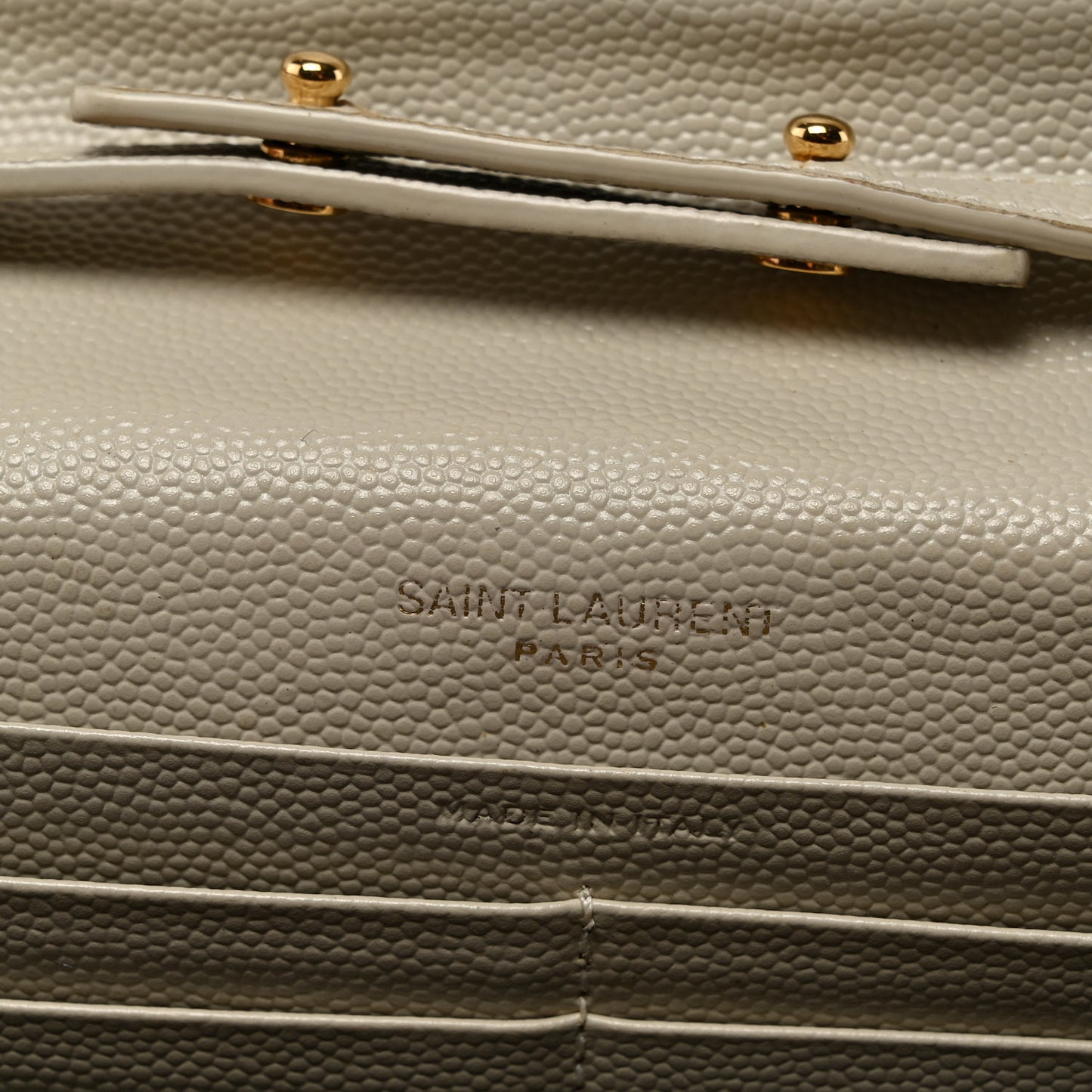 Grain De Poudre Matelasse Chevron Monogram Chain Wallet Crema Soft