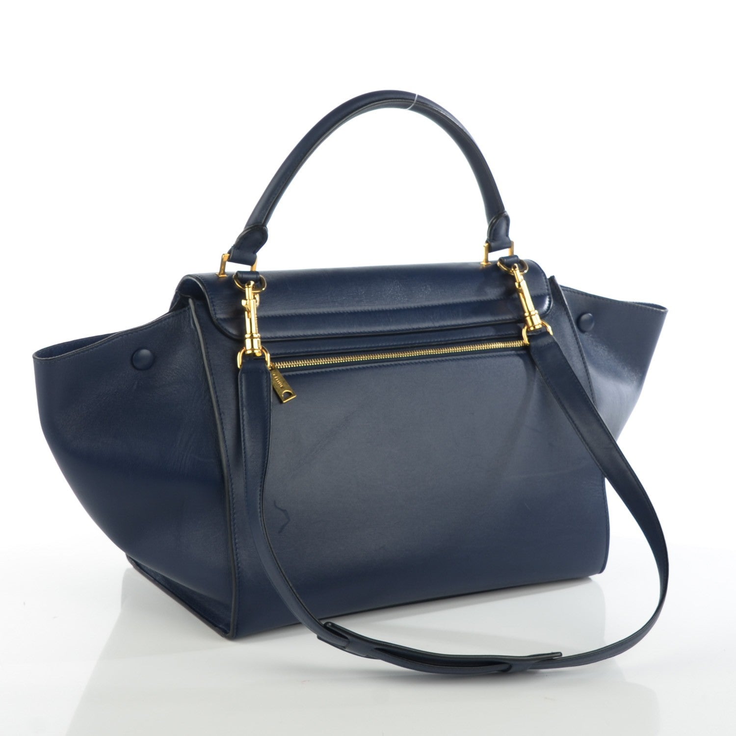 Celine Smooth Calfskin Medium Trapeze Indigo 3 of 8