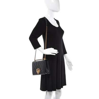 Dolce & Gabbana Calfskin Medium Devotion Crossbody Bag Black 2 of 6