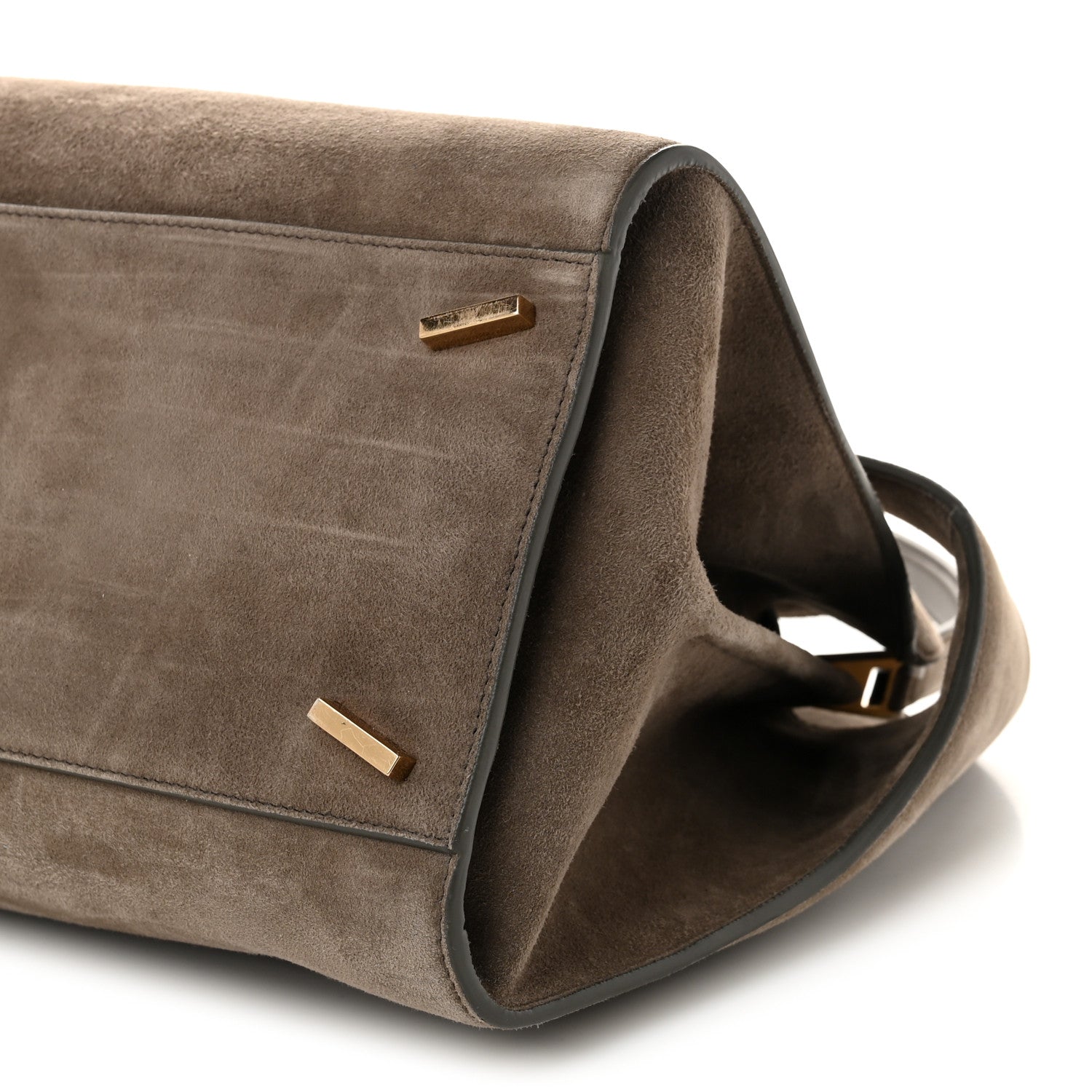 Salvatore Ferragamo Suede Large Hug Soft Shoulder Bag Concrete 10 of 10